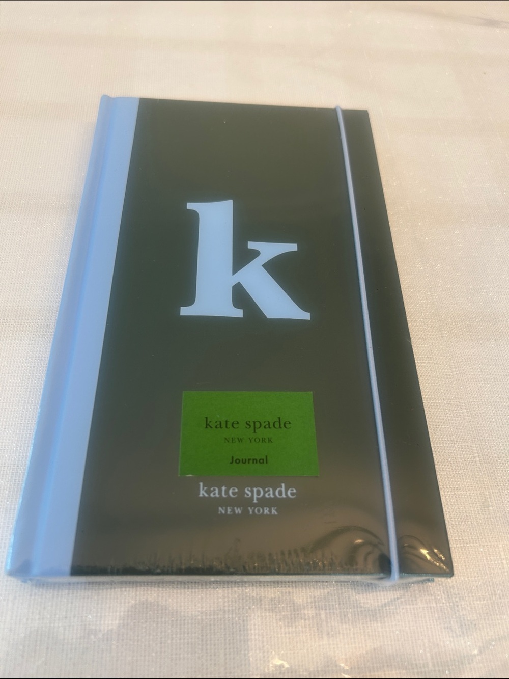 kate spade Black Journal with Light Blue Spine and White Monogram